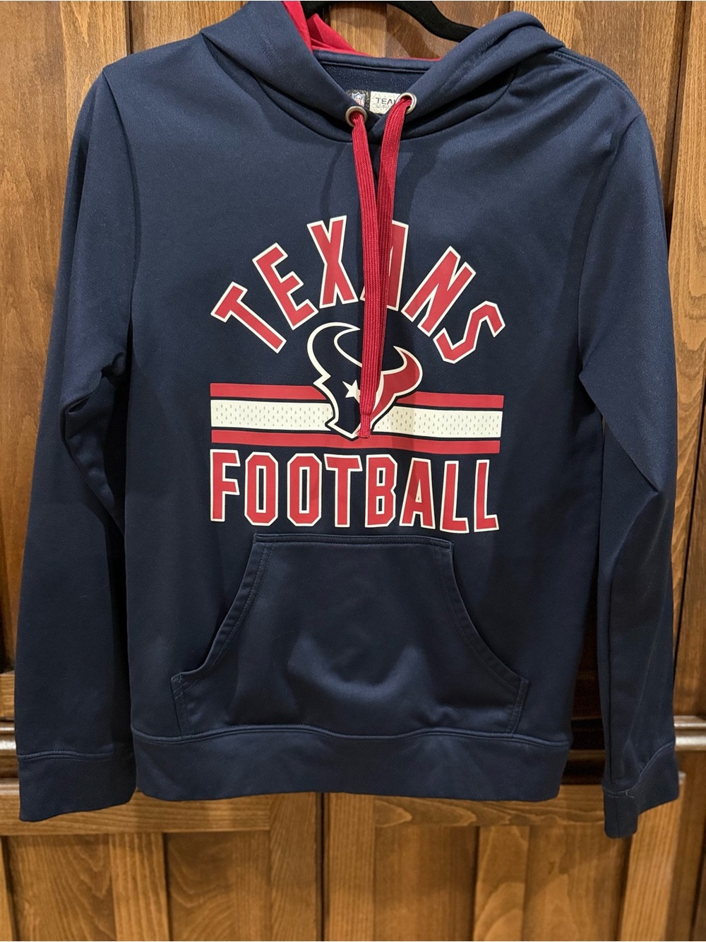 Team Apparel Navy and Red Texans Football Performance Hoodie Adult Small